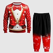 preiswerte Jungen 3D Vision &amp; Geometrie-Jungen 3D Fliege Weihnachtssets Set aus Sweatshirt und Jogginghose Set Langarm 3d Drucken Herbst Winter Aktiv Modisch Cool kinderkleidung 4 Jahre + Rundhalsausschnitt Outdoor Urlaub Strasse Regular