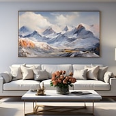 cheap Landscape Paintings-Handmade Hand Painted Oil Painting Wall Art  Large Size Contemporary Golden Mountains Home Decoration Decor Rolled Canvas No Frame Unstretched