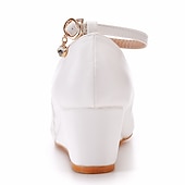 cheap Casual-Women&#039;s White Lace Wedge Wedding Shoes – Elegant Floral Embroidery with Ankle Strap for Brides and Special Occasions