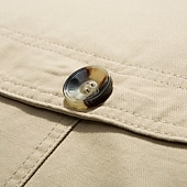abordables Gabardina para hombre-Hombre Chaqueta de transición Gabardina Gabardina Diario Primavera &amp; Otoño Poliéster Cortavientos Ropa de calle Ropa Vintage Color sólido Solapa de Pico