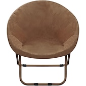 abordables Cubierta de sillón y silla sin brazo-Funda de terciopelo para silla con platillo redondo, fundas para silla Moon, 1 pieza, funda elástica extraíble para silla Moon con parte inferior elástica para sala de estar