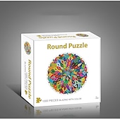 economico Puzzle-creativo 1000 pezzi di carta bianca piatta carta addensata puzzle circolare luna amore mare puzzle giocattolo per adulti