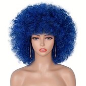 halpa Historialliset peruukit-lyhyet afrokiharat kiharat peruukit naisille synteettiset pörröiset ja pehmeät hiukset peruukit luonnollisen näköiset afrokiharat peruukit päivittäiseen cosplay halloween -käyttöön