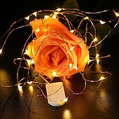 economico Striscie luci a batteria-elegante festa di ricevimento di nozze 16 confezioni luci fatate a led a batteria luci a stringa filo d&#039;argento impermeabile 7 piedi 20 led lucciola luci stellate lunari per fai da te festa di nozze