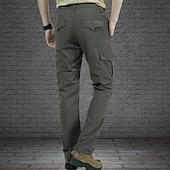 abordables Pantalones cargo-Hombre Pantalones cargo Pantalones para senderismo Bordado Cintura elástica Color sólido Transpirable Secado rápido Trabajo Ropa de calle Elegante Casual Negro Verde Ejército