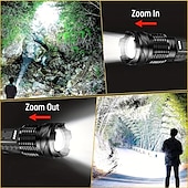 economico Luci da campeggio-torce tattiche zoom ricaricabili a led potenti portatili &amp; luce a led resistente per il campeggio escursionistico all&#039;aperto