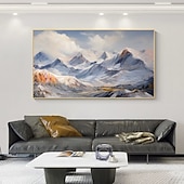 cheap Landscape Paintings-Handmade Hand Painted Oil Painting Wall Art  Large Size Contemporary Golden Mountains Home Decoration Decor Rolled Canvas No Frame Unstretched