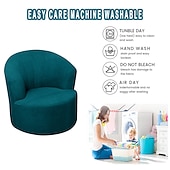 abordables Cubierta de sillón y silla sin brazo-Funda para sillón giratorio de barril de jacquard, funda elástica color burdeos para sillón giratorio, funda para sofá, funda para sillón de club redondo moderno