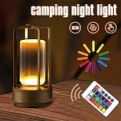 cheap Table Lamps-RGB Remote Control Cross Colorful Charging Table Light Outdoor Camping Light USB Charging  1PC
