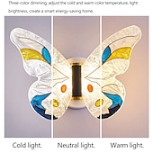 ieftine Aplice de Perete-aplice de perete tip fluture de la mijlocul secolului 8w led noptieră corp de iluminat cu abajur acrilic reglaj iluminat vanity lămpi metalice montate pe perete pentru dormitor hol 110-240v