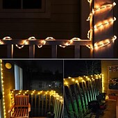 cheap Waterproof Strip Lights-1 Pack Solar Rope Lights Outdoor Waterproof LED String Lights, Garland Fairy Garden Light Strings, Outdoor Christmas Halloween Wedding Party Decor, 7M-50Led/12M-100Led/20M-200Led/30M-300Led