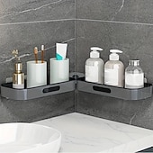 cheap Bathroom Organizer-Maximize Your Bathroom Storage with This Wall-Mounted Plastic Shelf Rack