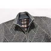 abordables Gilet-Homme Pull Chandail Gilet Cardigan Pull Zippé Pull Veste A côtes Tricoter Découpé Tricoté Géométrique Mao Guêtres Moderne contemporain Usage quotidien Sortie Vêtement Tenue Hiver bleu marine Gris