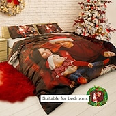 levne Personalizované textilie-Přizpůsobená tištěná souprava ložního prádla Nejlepší dárek k promoci Personalizovaný dárek Souprava povlečení Souprava přikrývek Přátelé rodina