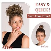 abordables Coletas-Correa Coletas Mujer / Suave / Clásico Pelo sintético Pedazo de cabello La extensión del pelo Rizado Media Fiesta / Noche / Ropa Cotidiana / Vacaciones