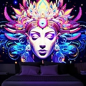  gobelin ze światłem czarnym uv reaktywny świecący w ciemności świecący neonowy impreza trippy mglisty faraon egipt wiszący gobelin sztuka ścienna mural do salonu sypialni