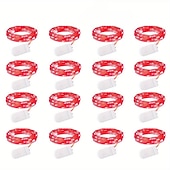 economico Striscie luci a batteria-elegante festa di ricevimento di nozze 16 confezioni luci fatate a led a batteria luci a stringa filo d&#039;argento impermeabile 7 piedi 20 led lucciola luci stellate lunari per fai da te festa di nozze