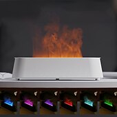 cheap Humidifiers &amp; Dehumidifiers-Creative 3D Simulation Flame Air Humidifier Household Colorful Atmosphere Light Intelligent Remote Control Humidifier USB Desktop Silent Large Fog Volume Humidifier Home Decor Room Decor