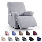 cheap Recliner Chair Cover-Loveseat 3 Seater Burgundy Recliner Covers Cover for Large Reclining Chair Slipcover Seat Reversible Washable Protector with Elastic Adjustable Straps for Kids Pets