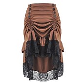 olcso Alsók-Retró Punk és gótika Steampunk Szoknya Női Fantasy Steampunk Álarcos mulatság Diákbál Felnőttek Szoknyák