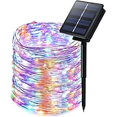 economico Striscie luci ad energia solare-luci solari per esterni – luci fatate in filo di rame impermeabili, 8 modalità, alimentate ad energia solare per patio esterno, cortile, alberi, decorazioni natalizie, per matrimoni e feste in campeggio