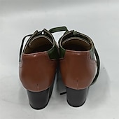 preiswerte Damenschnürschuhe-Damen Absätze Pumpen Bullock Schuhe Wingtip-Schuhe Vintage-Schuhe Party Outdoor Täglich Farbblock Sommer Konischer Absatz Runde Zehe Elegant Urlaub Kuschelig Leder Schnalle Schwarz Gelb Purpur