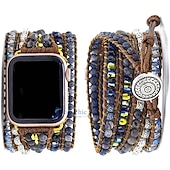cheap Apple Watch Bands-Handmade Braided Rope Compatible with Apple Watch band Women Multilayer Beaded Beads Strap Replacement Wristband for 38mm 40mm 41mm 42mm 44mm 45mm 49mm iwatch Series Ultra 8 7 6 SE 5 4 3 2 1