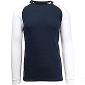 billige grunnleggende t-skjorter-Herre T skjorte T-skjorte Langermet skjorte Langermet Crew-hals Høst vinter Fargeblokk Raglan erme Mote Designer Grunnleggende Lapper Feriereise Gate Ut på byen Mørkerød Svart Hvit Topp T-skjorte for