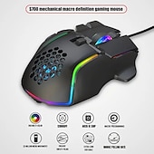Недорогие Мыши-проводная игровая мышь, компьютерная игровая мышь, USB-мышь, высокоточная регулируемая 12800 точек на дюйм, 10 программируемых кнопок, эргономичная игровая мышь Plug Play для ноутбука Mac