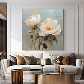 preiswerte Blumen-/Botanische Gemälde-Handgefertigtes Ölgemälde auf Leinwand, Wandkunst-Dekor, originales Blumengemälde in voller Größe für die Inneneinrichtung mit gespanntem Rahmen, ohne Innenrahmen-Gemälde