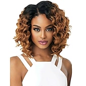 abordables Perruques de qualité supérieure-Perruque ample ondulée mixte brune naturelle bouclée, tissage synthétique résistant à la chaleur, perruques complètes pour femmes