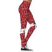 preiswerte Weihnachtskostüme für Erwachsene-Weihnachtsmann Leggins Jogginghosen Damen Weihnachten Heiligabend Weihnachten Erwachsene Weihnachten Silvester Hosen