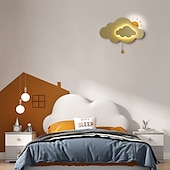 abordables Appliques murales pour enfants-applique murale led intérieur enfants 7w nuage applique chambre d&#039;enfant avec interrupteur à tirette enfants lampe de chevet à intensité variable pour filles garçon chambre décoration acrylique