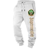 economico Pantaloni della tuta-Alfabetico Informale Per uomo Stampa 3D Pantaloni della tuta Jogging Pantaloni Esterno Strada Casual / quotidiano Poliestere Nero Bianco Blu marino S M L Vita normale Elasticità Pantaloni