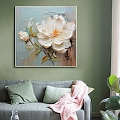 preiswerte Blumen-/Botanische Gemälde-Handgefertigtes Ölgemälde auf Leinwand, Wandkunst-Dekor, originales Blumengemälde in voller Größe für die Inneneinrichtung mit gespanntem Rahmen, ohne Innenrahmen-Gemälde
