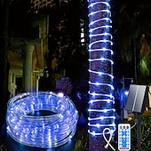 cheap Solar String Lights-Solar Rope Lights Outdoor Waterproof with Remote Control, 50M-500Led/100M-1000Led Solar String Light, 8 Modes, Extra Long Fairy Lights with Timer Solar Tube, Suitable for Garden Terrace, Courtyard