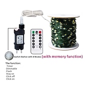 olcso Hálózatra csatlakoztatható elektronika-30m 50m 100M Fényfüzérek 300  500  1000 LED 2835 SMD 1 13Keys távirányító 1set Meleg fehér RGB Fehér Rézhuzalos lámpák Ünnepi fények Parti Szabadság Esküvő 220-240 V