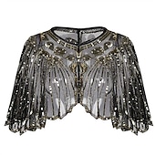 economico Sciarpe &amp; Wrap-Retrò Vintage Anni Ruggenti Anni 1920 Abiti Fascia Flapper Set di accessori Il grande Gatsby Invitato al matrimonio Paillettes Paillettes Per donna Halloween Carnevale Mascherata Carnevale Festa