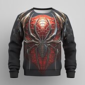 cheap Boy&#039;s 3D Animals-Boys 3D Spider Sweatshirt Pullover Long Sleeve 3D Print Fall Winter Fashion Streetwear Cool Polyester Kids 3-12 Years Outdoor Casual Daily Regular Fit