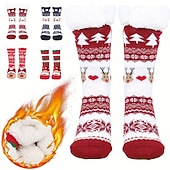 abordables sombrero de papá noel y accesorios-Papá Noel Artículos Para Celebrar la Navidad Calcetines de Navidad Hombre Mujer Navidad Nochebuena Estilo lindo Calcetines