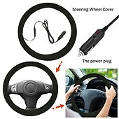 levne Potahy na volant-12v auto vyhřívání elektrické kryty vysoce kvalitní univerzální 38cm kryt řízení auto zapalovač zástrčka vyhřívané topení teplejší zimní