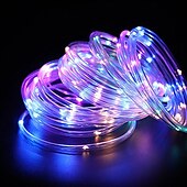 economico strisce luminose impermeabili-2 luci solari a corda per esterni impermeabili 8 modalità luci a corda a led per Natale, tenda, gazebo, trampolino, passerella, piscina