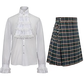  Punk Gothic Scottish Utility Kilts Medieval Carnival Men's Costume Vintage Cosplay Party Evening Skirts Masquerade