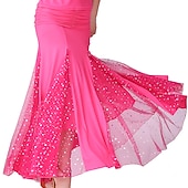 abordables Tenues de danse de salon-Danse de Salon Jupes Imprimé Couleur Pure Fantaisie Femme Utilisation Entraînement Taille haute Polyester