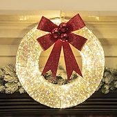 economico Luci decorative-Ghirlanda di Natale da 20 pollici con ghirlanda di arco luminoso in ferro leggero illuminazione a led decorazione di scena con luce bianca calda 30/40/50 cm aa alimentato a batteria