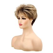 זול פאה מבוגרת-פאות פיקסי קצרות של baruisi לנשים מעורב בלונדינית פאת שיער קוספליי בשכבות סינטטי