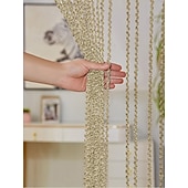 cheap Macrame &amp; String Curtains-Black Beaded Curtains String Curtain Doorway Curtain Tassels Beaded Curtain, Boho Macrame Sliding Door Curtain Wedding Tapestry Decoration, Room Divider for Pergola Outdoor Patio