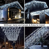 ieftine Alimentare USB-4m Fâșii de Iluminat Lumini de țurțuri de Crăciun 96 LED-uri Alb Cald Alb Rece Albastru Lumini de sărbători Fereastra / Cortina / Icicle Lights Nuntă Glob de Craciun Alimentat USB