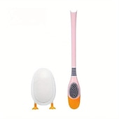 economico spazzolone-Scopino per WC con anatra subacquea, manico lungo in plastica non morta in silicone con base, spazzola morbida per il bagno domestico, spazzola per la pulizia del WC tozzo, prodotti per la pulizia, strumento per la pulizia