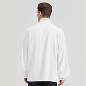 baratos Tops-Retro Vintage Punk e gótico Medieval Blusa / Camisa Baile de Máscara Vampiros Cavalheiro Outlander Com Babados Cor Sólida Fantasia Homens Pirata Fantasia Real Carnaval Baile de Máscaras Espetáculo